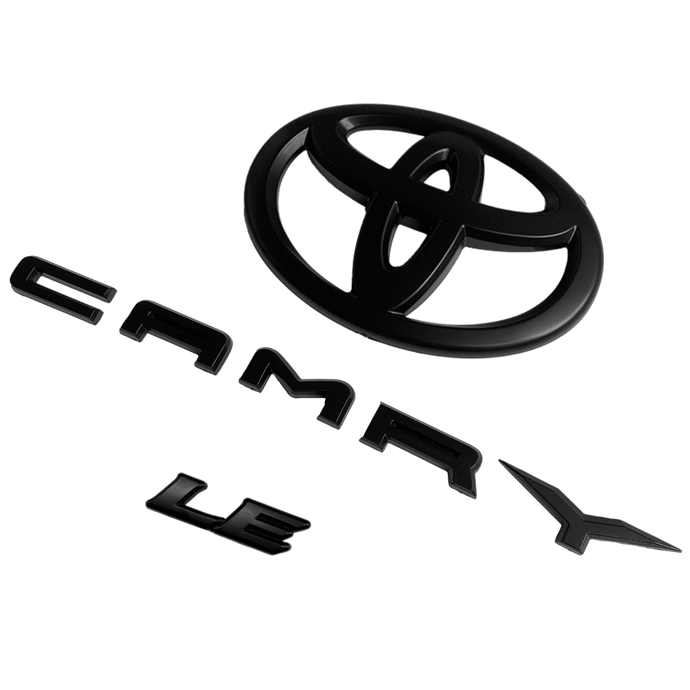 3PCS 2018-2024 CAMRY LE Emblem Overlay Matte Black Rear Cover Toyota 