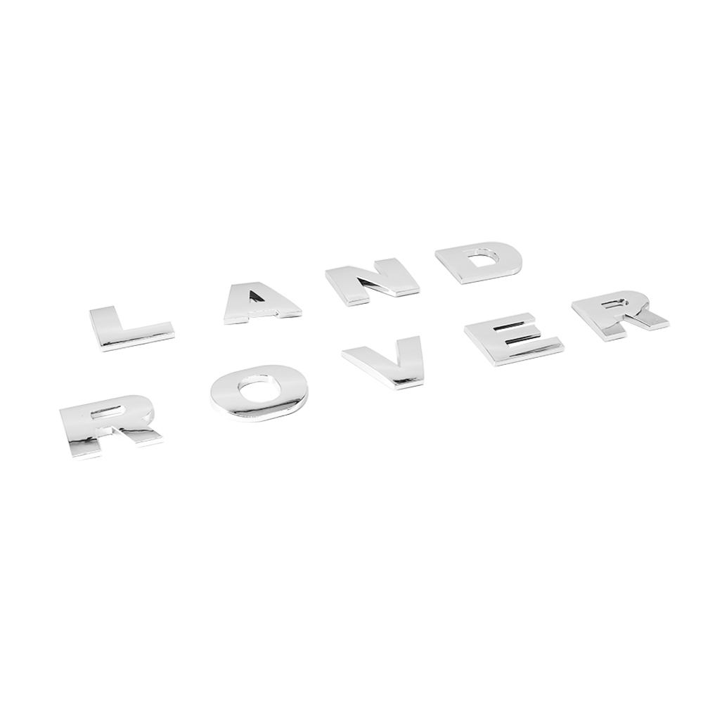 1pc 1989-2004 Land Rover Plastic Front Hood Letters Sticker Glossy Silver Land Rover 