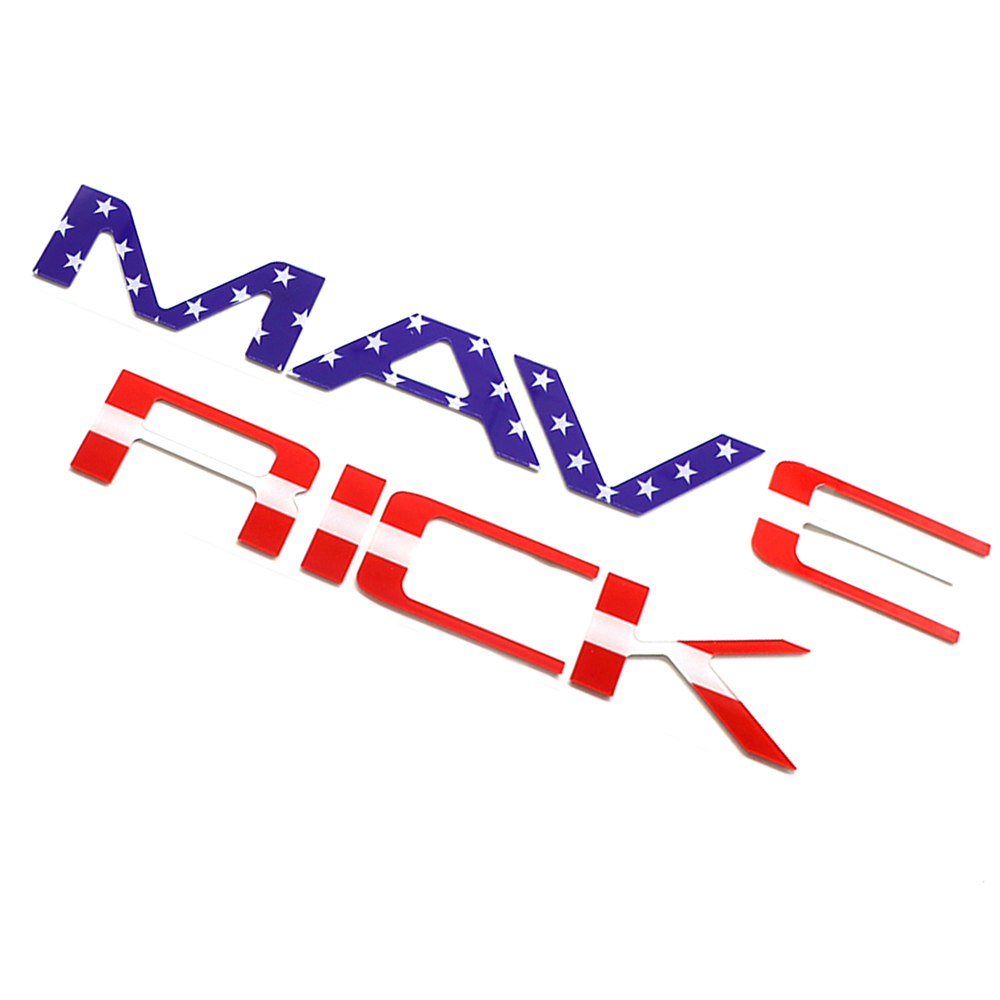 Ford MAVERICK 2022-2023 Letters Rear Tailgate Emblems Nameplate 3D Decal Sticker Blue Red US Flag
