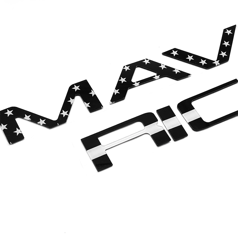 Ford MAVERICK 2022-2023 Letters Rear Tailgate Emblems Nameplate 3D Decal Sticker Balck White US Flag