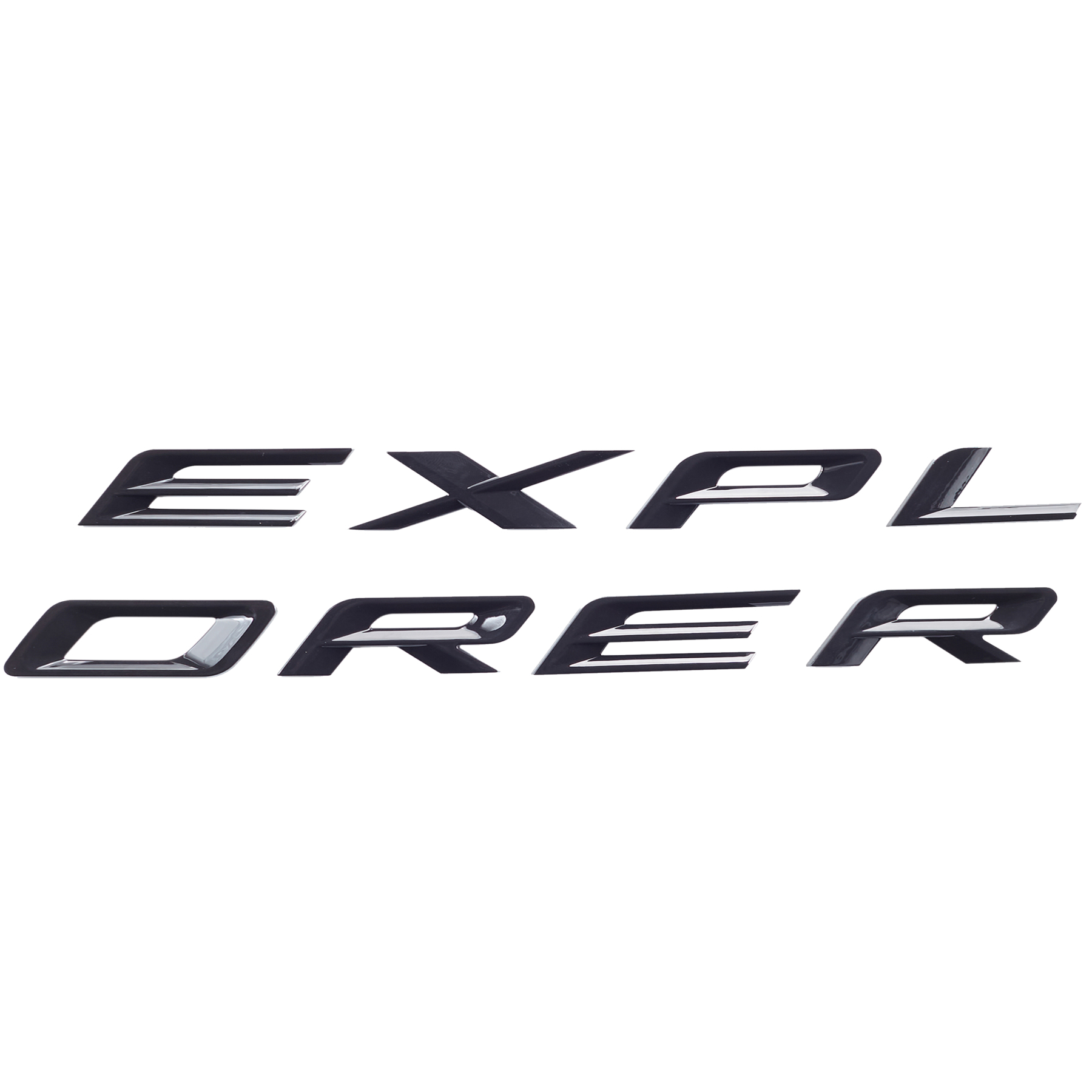  Ford Explorer 2019-2022 Front Hood or Rear Tailgate Letters Emblem Badge 3D Sticker Decal Gloss Black 