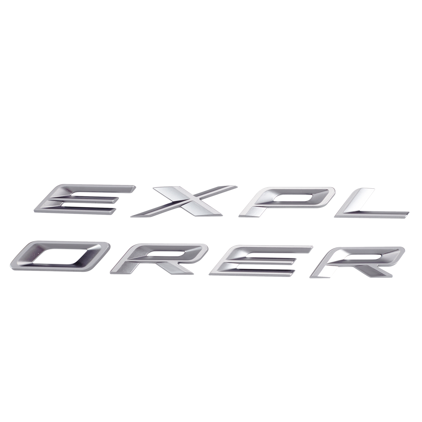 Ford Explorer 2019-2022 Front Hood or Rear Tailgate Letters Emblems Badges 3D Stickers Decals Matte Silver