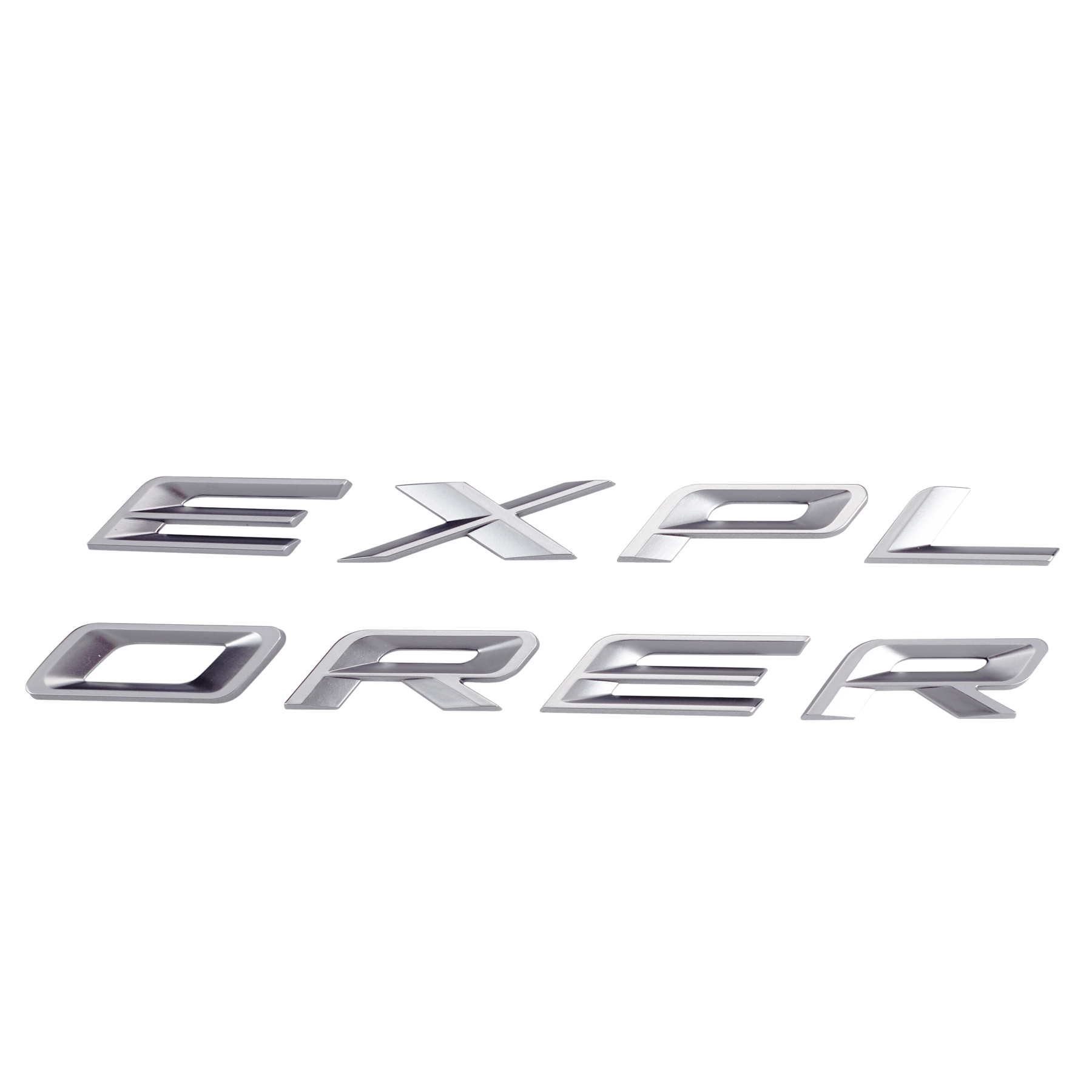 Ford Explorer 2019-2022 Front Hood or Rear Tailgate Letters Emblems Badges 3D Stickers Decals Matte Silver