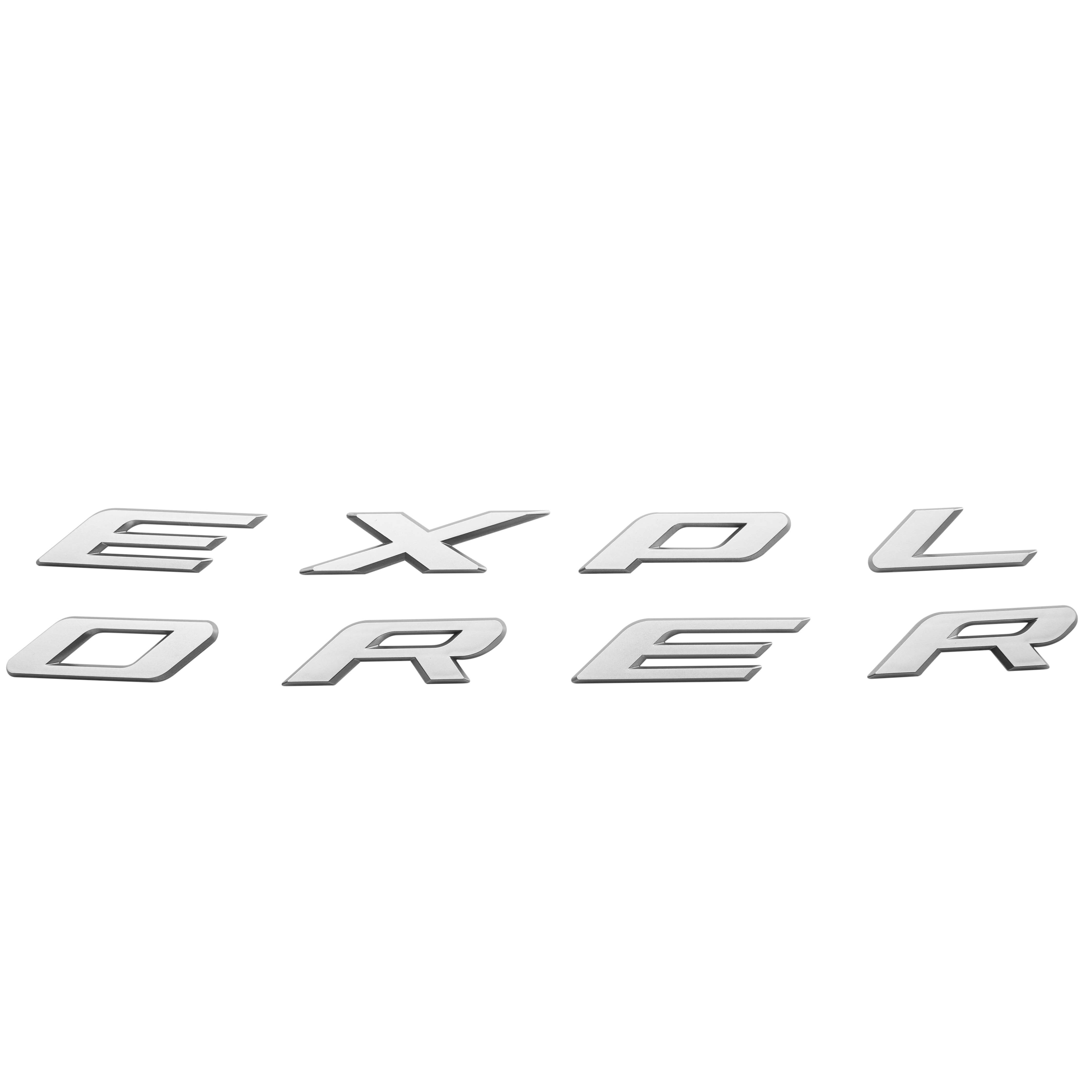 Ford Explorer 2011-2024 Front Hood Letters Emblems Badges 3D Raised Stickers Decals Matte Silver