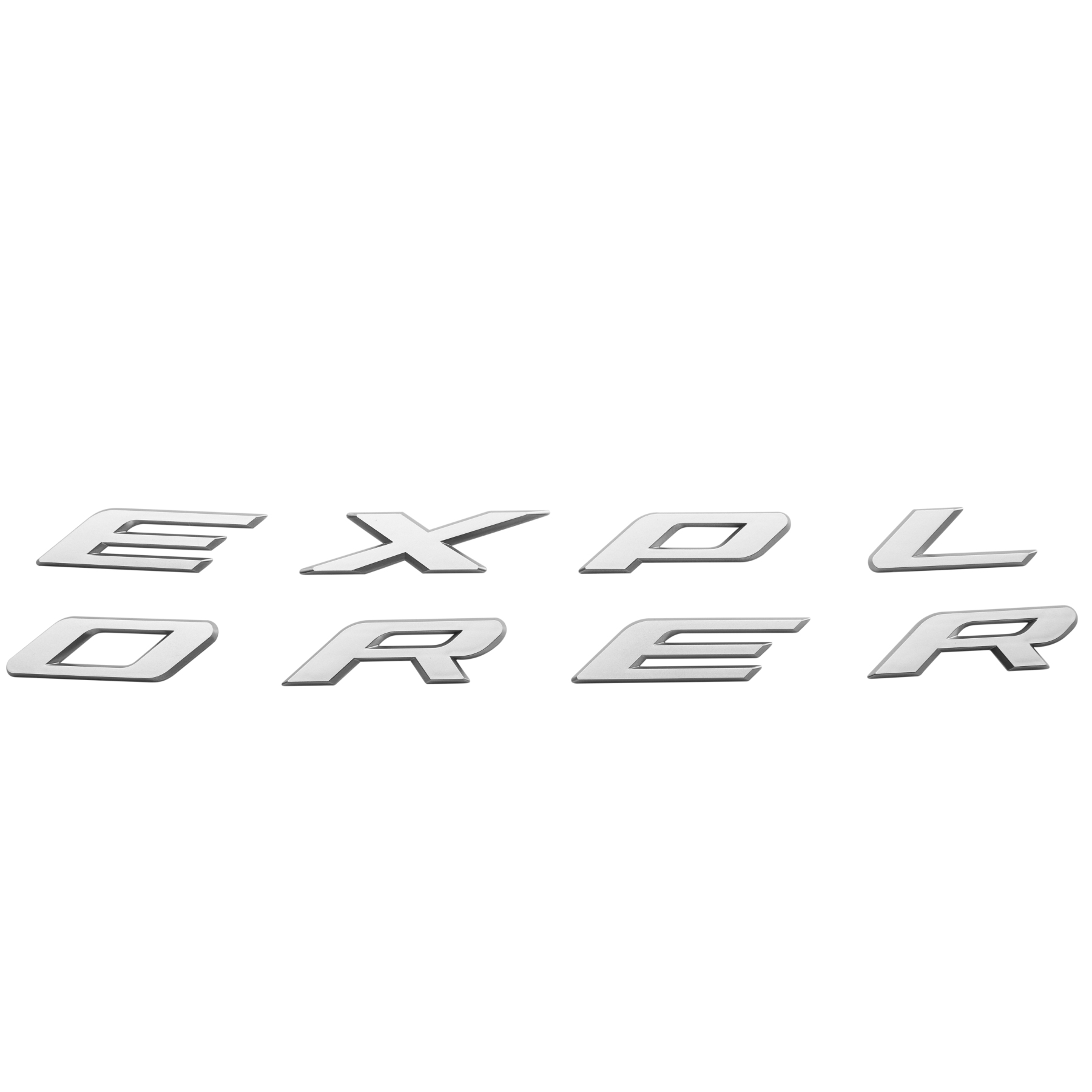 Ford Explorer 2011-2024 Front Hood Letters Emblems Badges 3D Raised Stickers Decals Matte Silver