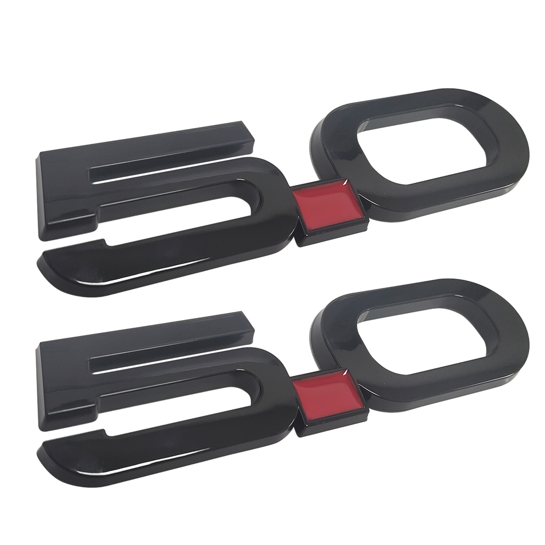Ford Mustang 2015-2020 GT 5.0 Side Fender Emblems Badges Nameplate 3D Stickers Decals Gloss Black 2PCS SET  