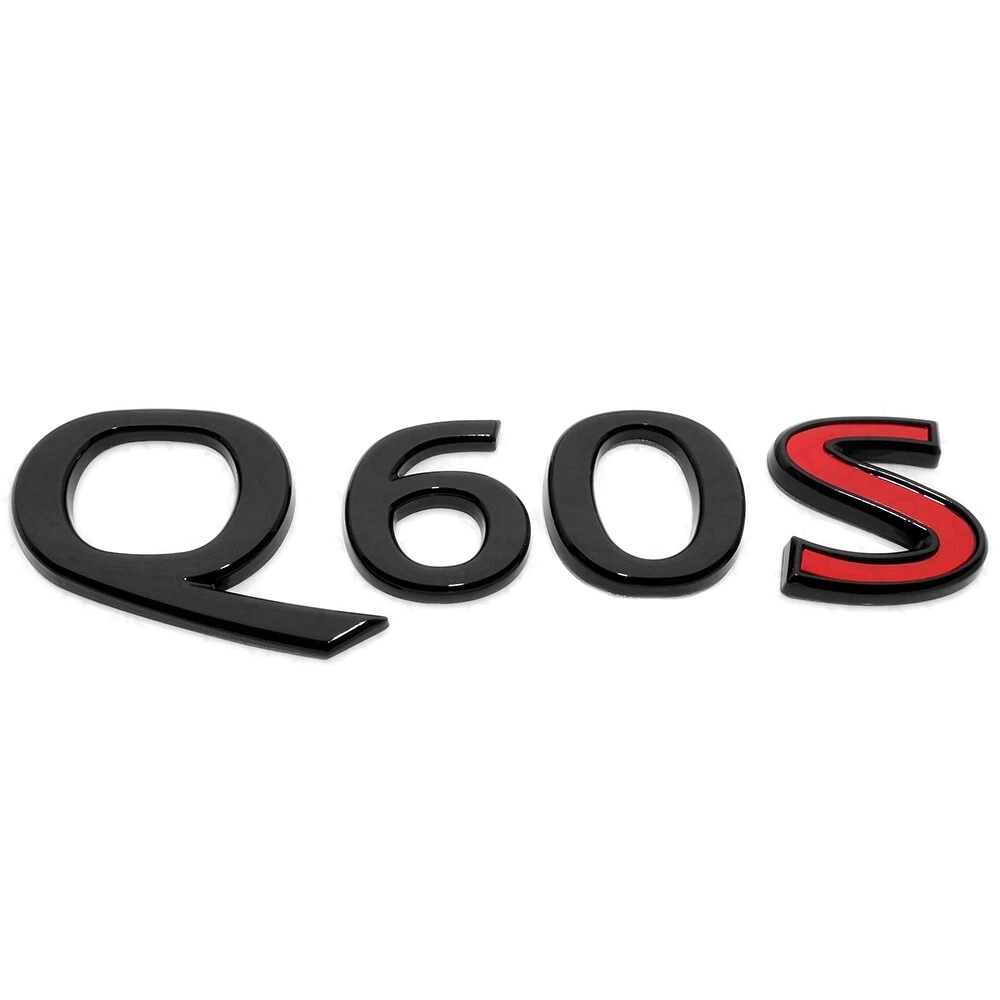 For 2014-2024 Infiniti Q60S ABS Rear Liftgate Letter Nameplate Gloss Black Infiniti 84894-5CH1B
