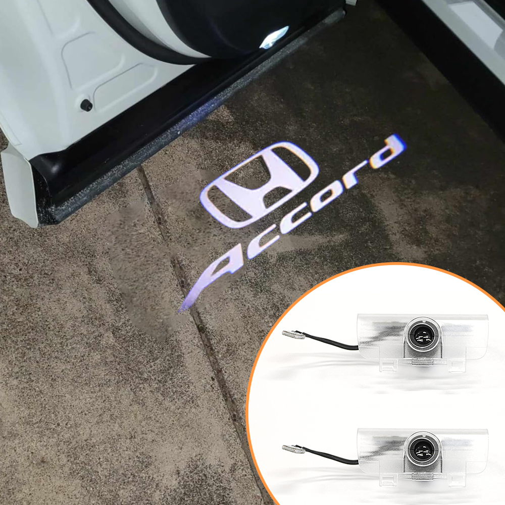 2pcs For 2014-2022 Accord PC&Aluminum Alloy Car LED Door Courtesy Puddle projector Light White Honda
