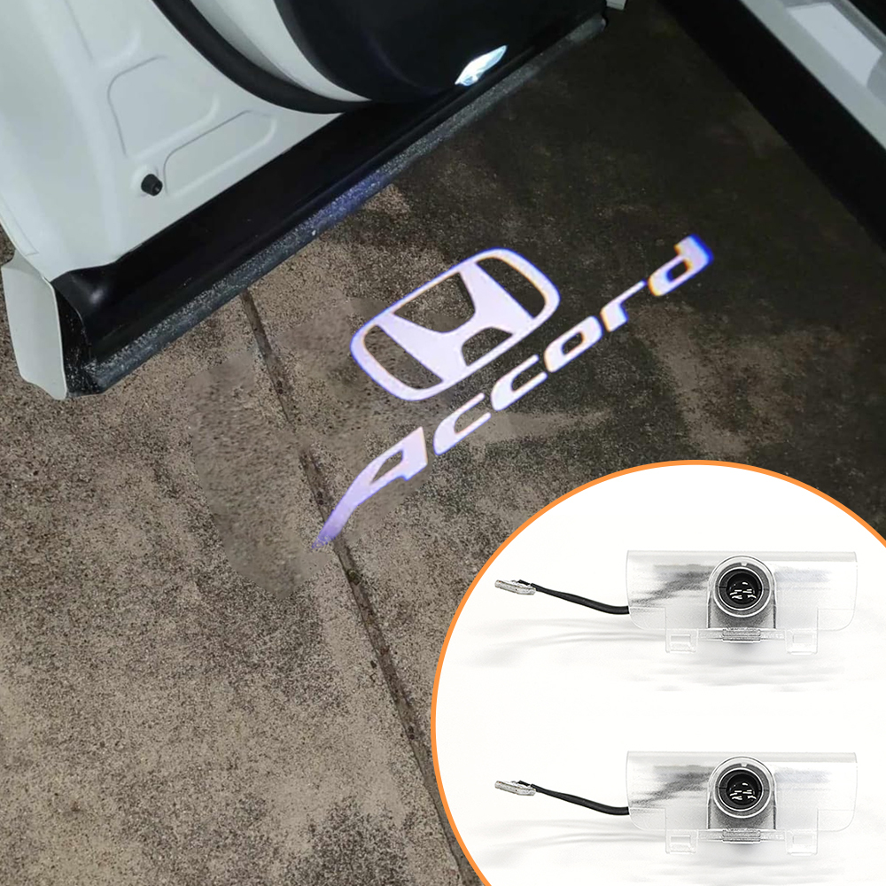 2pcs For 2014-2022 Accord PC&Aluminum Alloy Car LED Door Courtesy Puddle projector Light White Honda