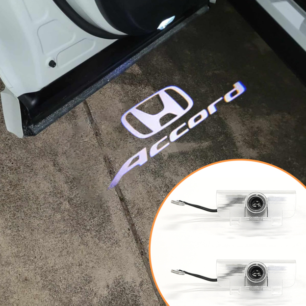 2pcs For 2014-2022 Accord PC&Aluminum Alloy Car LED Door Courtesy Puddle projector Light White Honda
