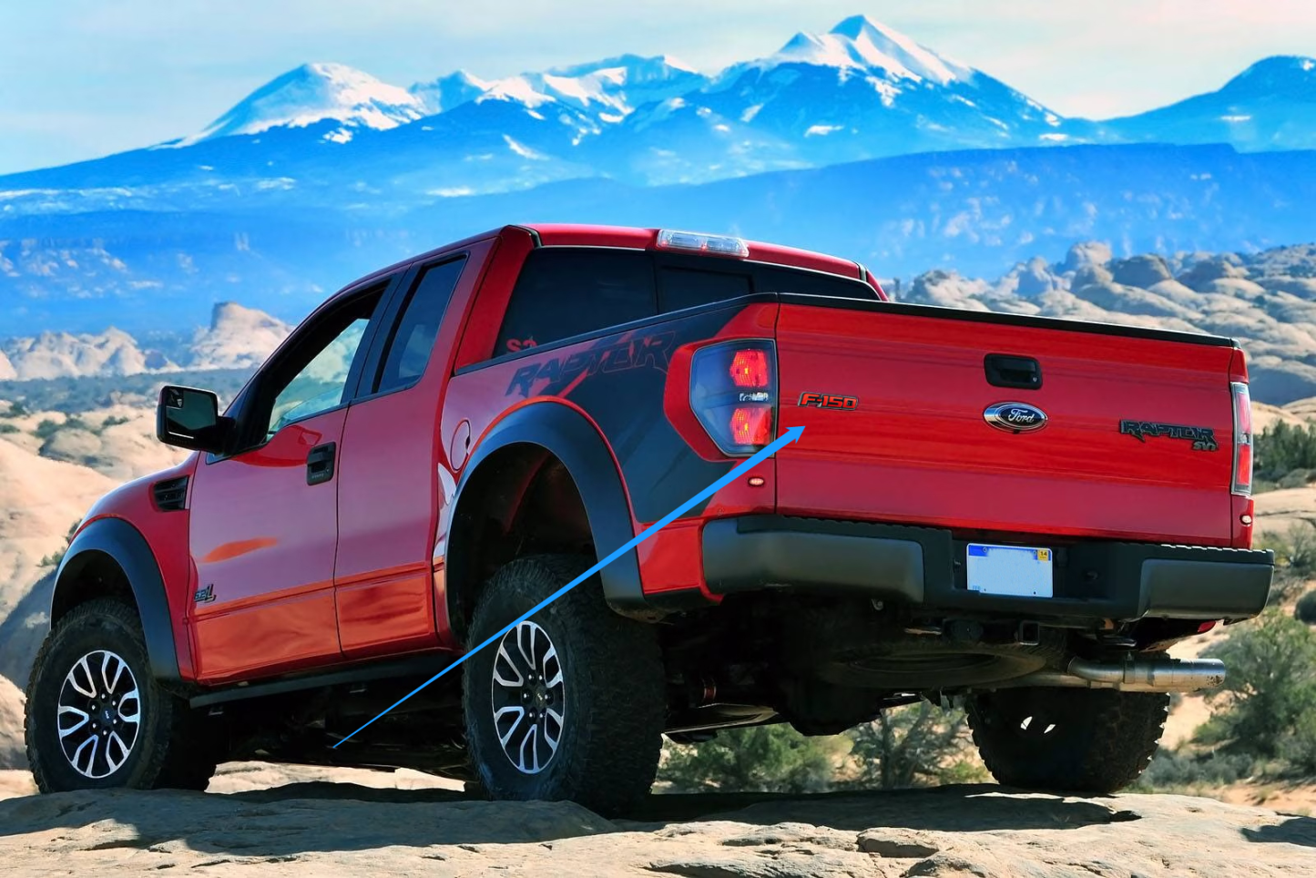 2009-2014 F-150 XLT Raptor Rear Tailgate Badge ABS Black Red Ford Trunk Lid Inserts Self-Adhesive Nameplate