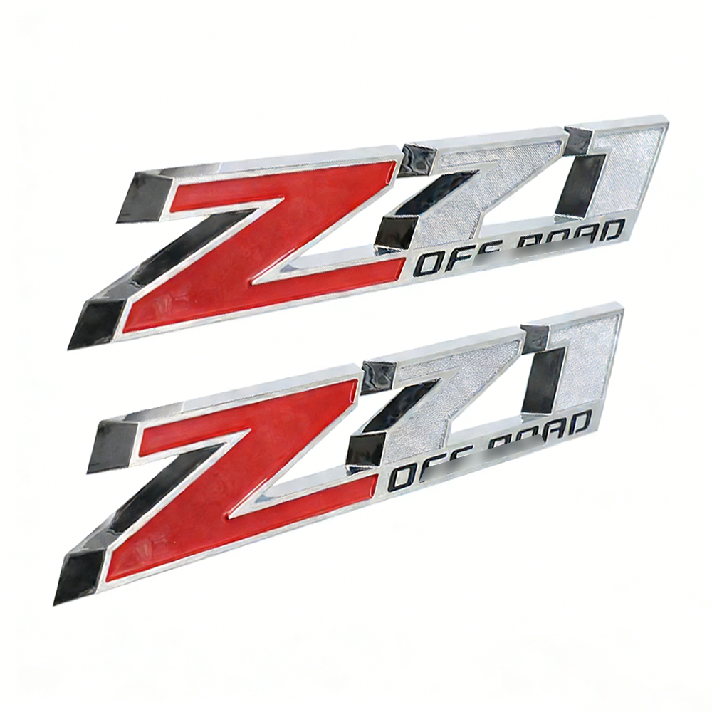 2Pc 2016-2020 Colorado Plastic Z71 Off Road Letter Red Chrome Chevrolet 84126998