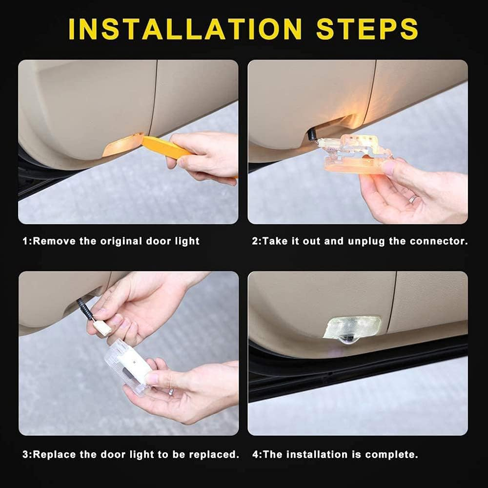 2PCS RC350 RC300 RC200T Quartz Glass Non-fading Ghost LED Door Step Courtesy Shadow Lights White Cold Lexus