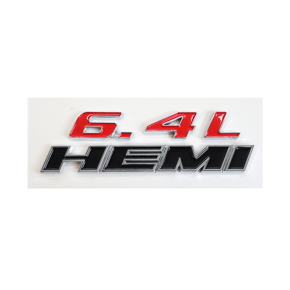 Dodge SRT Charger Challenger Durango 6.4 Hemi Emblems Side Fender Nameplate Badge 3D Stickers Decals Black Chrome Black Red 1PCS