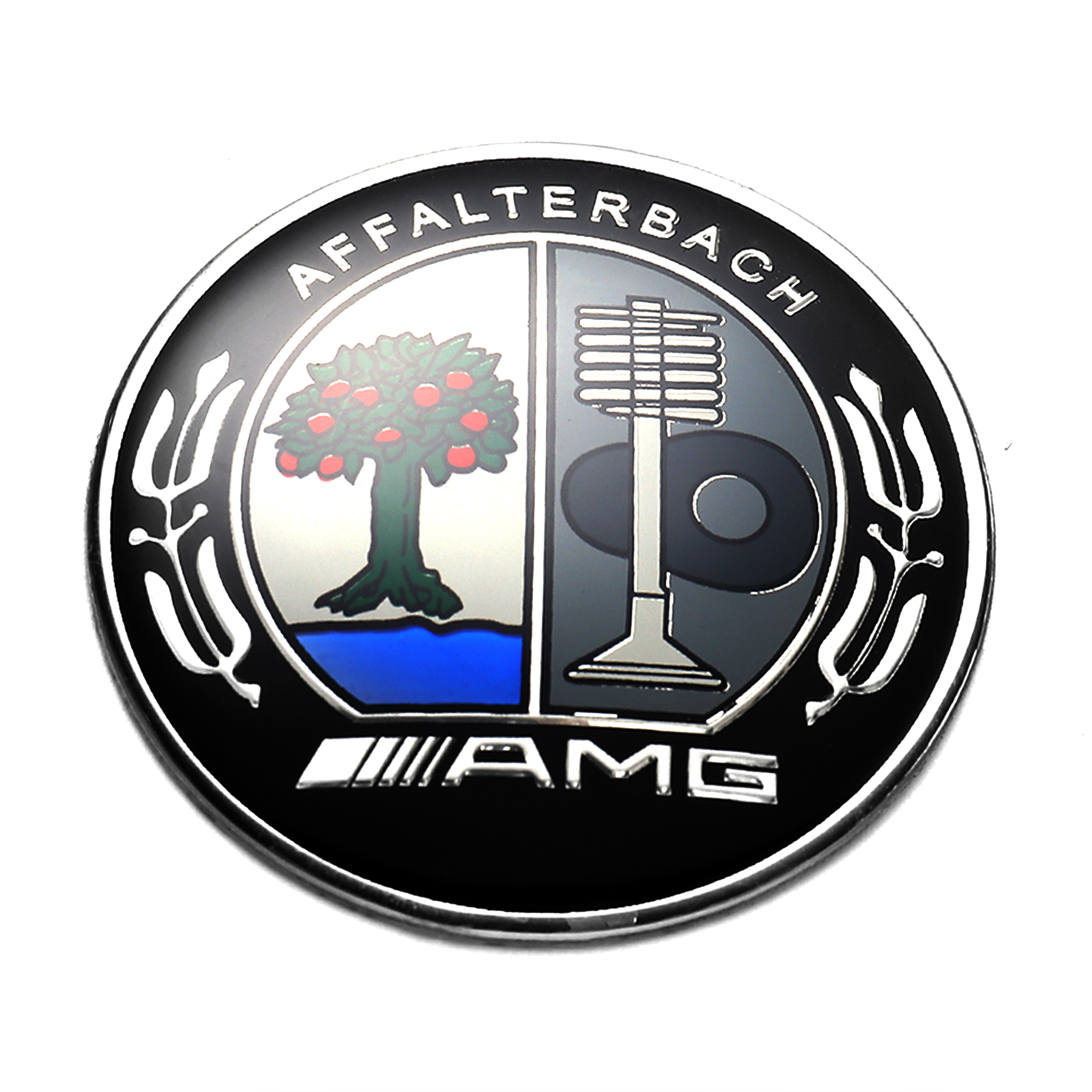 Mercedes Benz Affalterbach AMG Emblem Colored Apple Tree Flat 57mm 3D Front Hood Round Badge