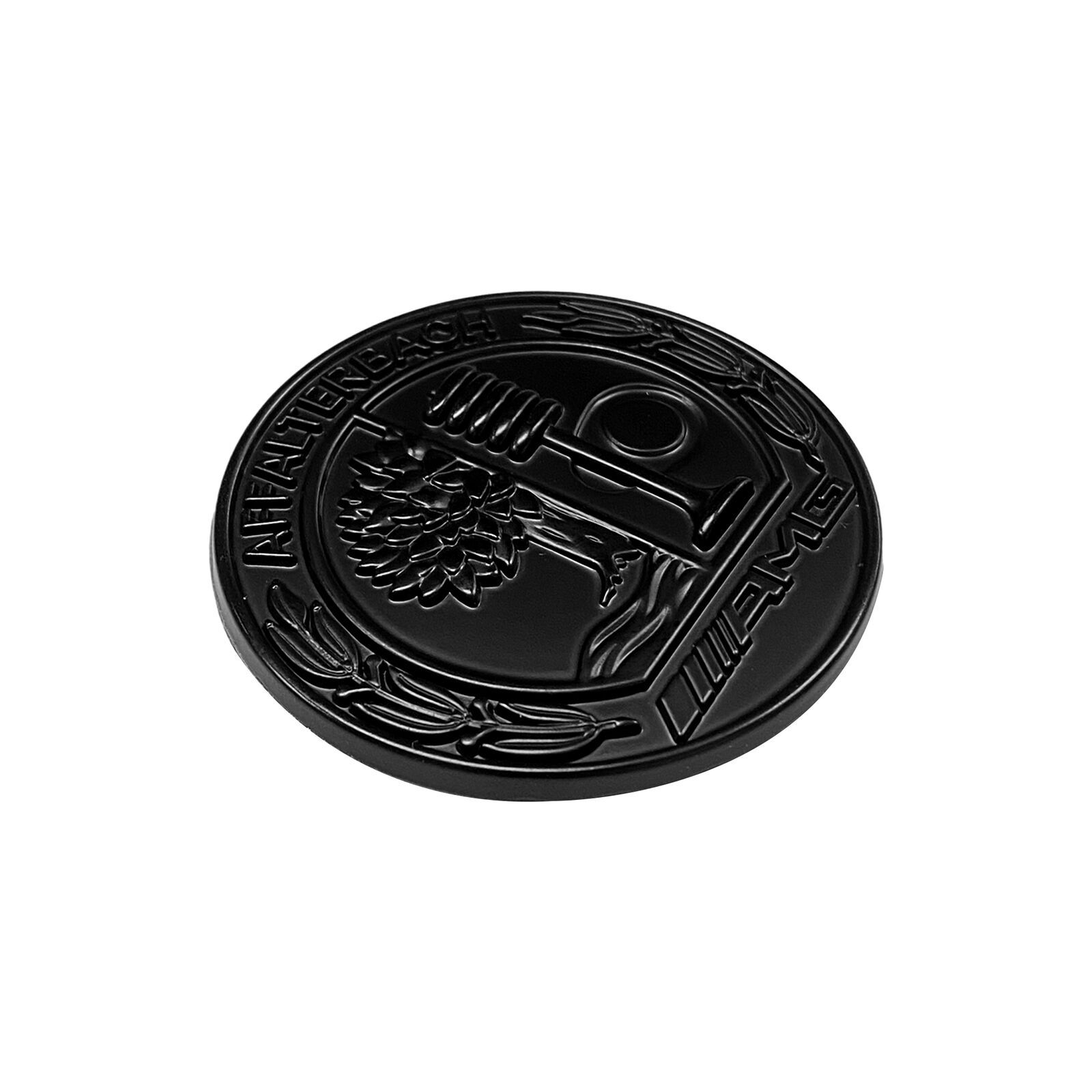 Mercedes Benz Affalterbach AMG Emblem Matte BLACK Apple Tree Flat 57mm 3D Front Hood Round Badge