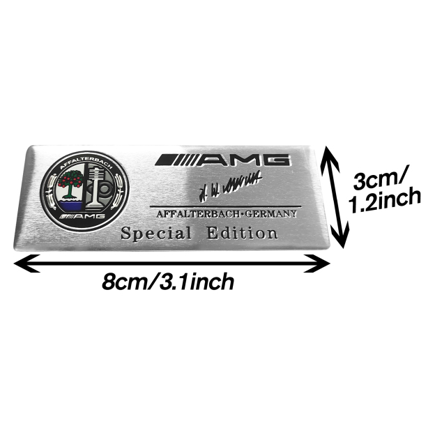 Mercedes Benz AMG Edition Affalterbach Special Emblem 3D Interior Side Fender Trunk Lid Apple Tree Badge Chrome