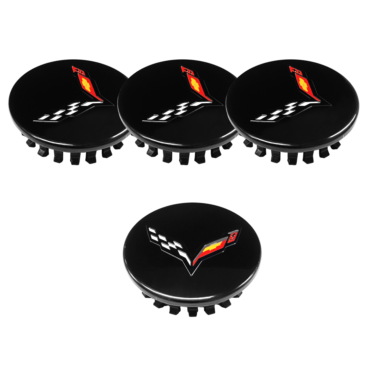 Gloss Black 68mm Wheel Center Cap for Chevrolet Corvette C6 2005-2013 | OE# 9595010