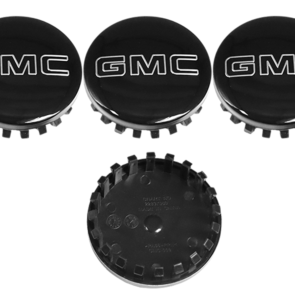 Black & Silver 83mm Center Cap for GMC Sierra, Yukon & Chevrolet Silverado, Tahoe | OE# 22837060