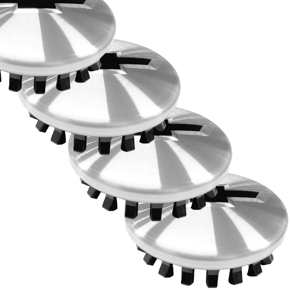 4X 83mm (3.25") Matte Chrome Wheel Center Caps with Black Bowtie for Chevrolet Silverado 1500 Tahoe Suburban