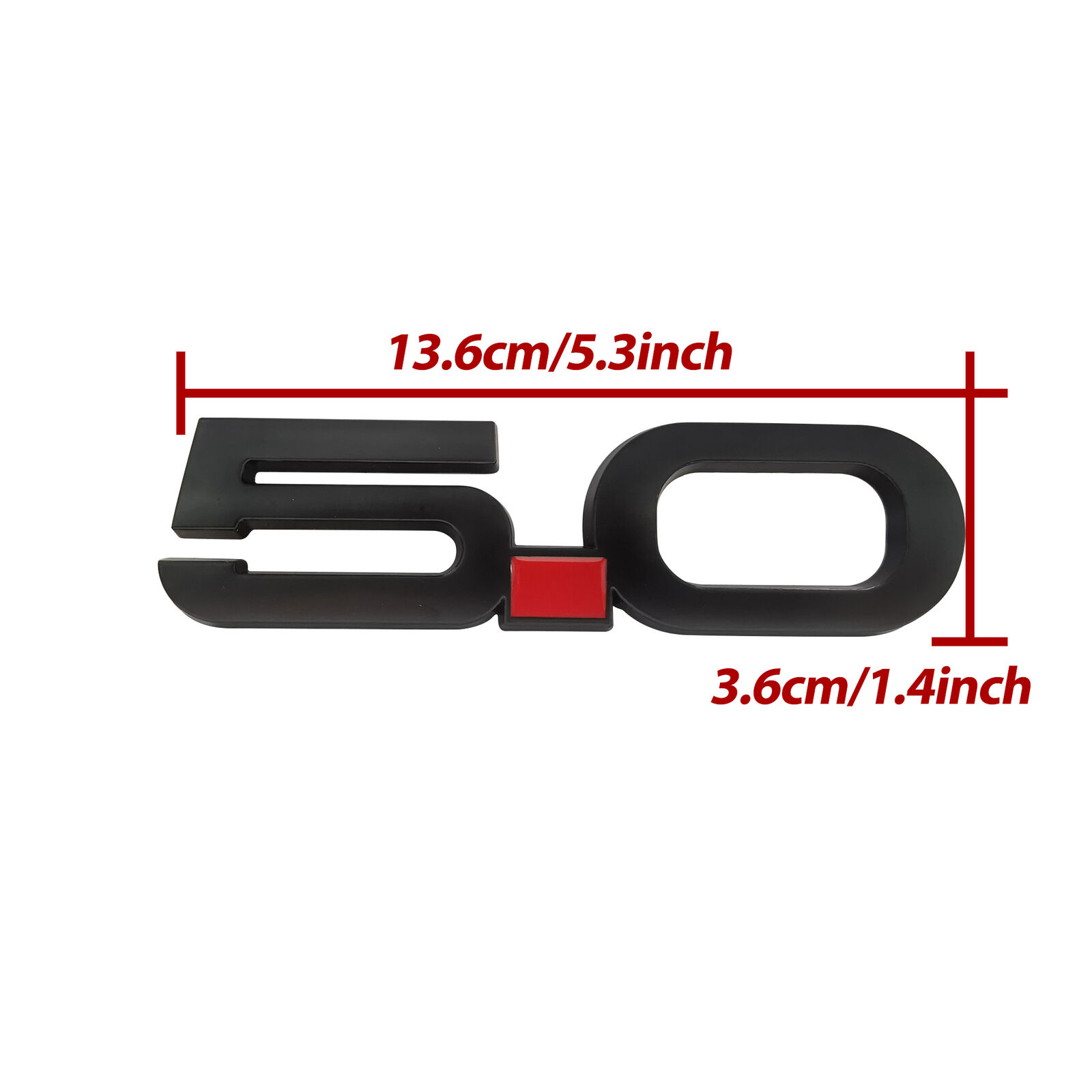 2Pcs 2015-2023 Mustang GT 5.0 Side Fender Badge ABS Matte Black Ford Nameplate 3D Sticker Decal 