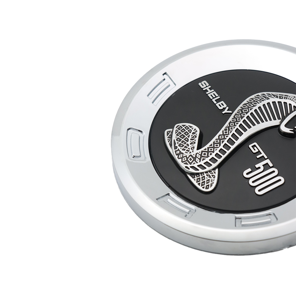 Universal Shelby GT500 Round Badge Chrome Black 5.9"/15cm Adhesive Badge Ford