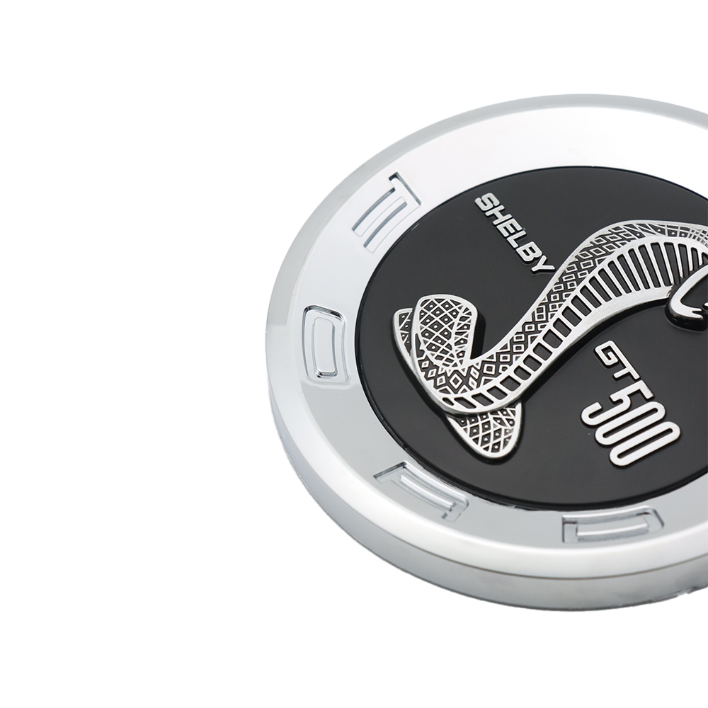 Universal Shelby GT500 Round Badge Chrome Black 5.9"/15cm Adhesive Badge Ford