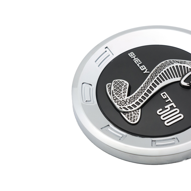 Universal Shelby GT500 Round Badge Chrome Black 5.9"/15cm Adhesive Badge Ford
