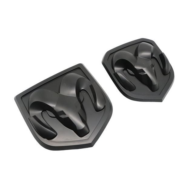 2Pcs 2013-2018 Ram 1500 2500 3500 Front & Rear RAMS Head Emblem Matte Black 68218155AB 68140322AA