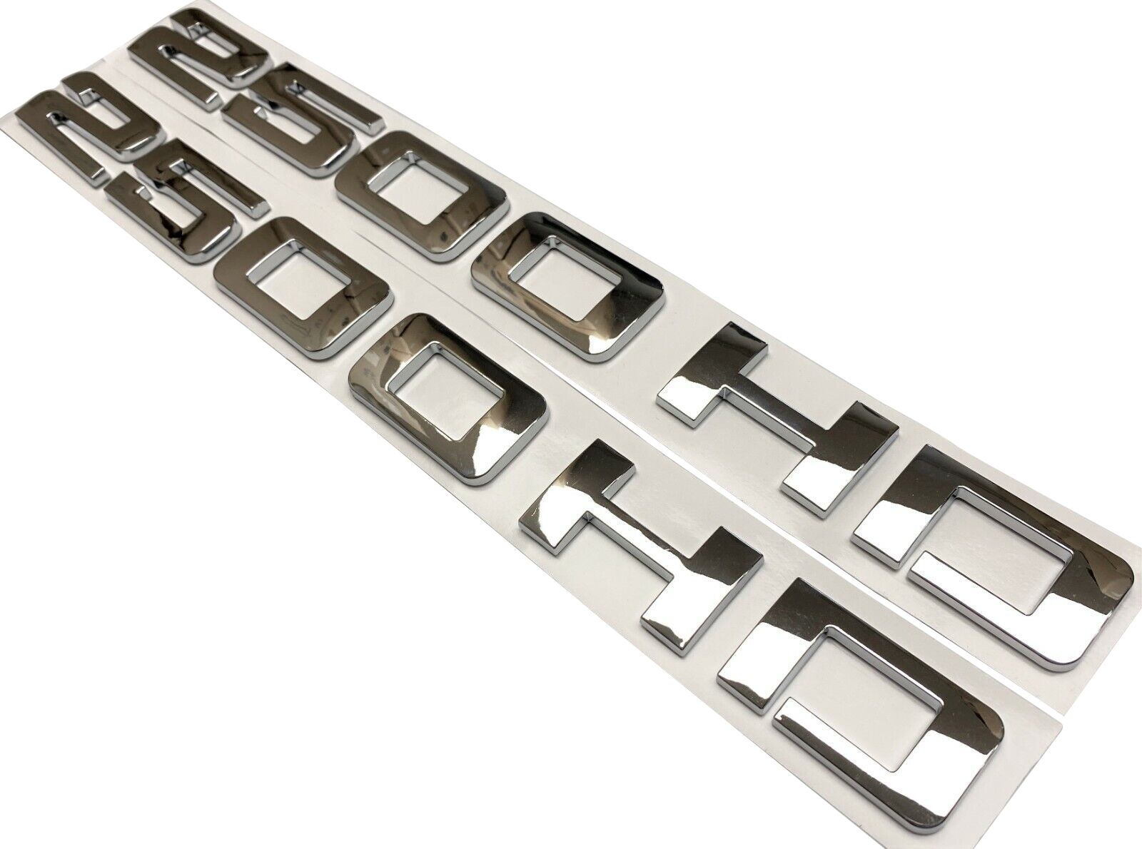 2PCS Silverado 2500HD Plastic Front Door Side Letter Gloss Chrome Chevrolet