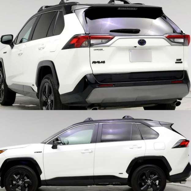 4PCS 2019-2024 RAV4 XSE Hybrid ABS Plastic Front Door Overlay Emblem Matte Black Toyota 