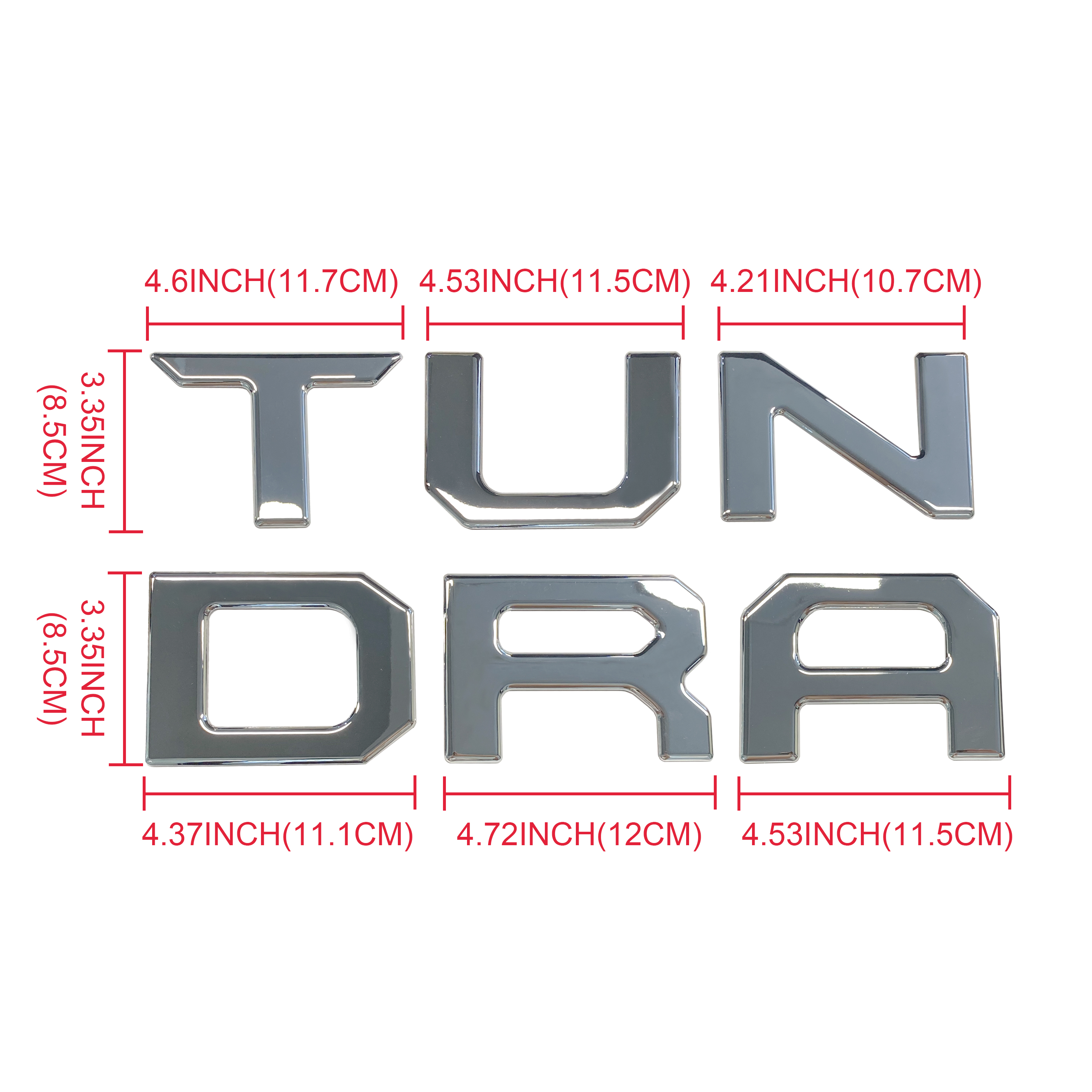 1Pc 2022-2026 Tundra ABS Plastic Rear Trunk Tailgate Letters Gloss Silver Toyota