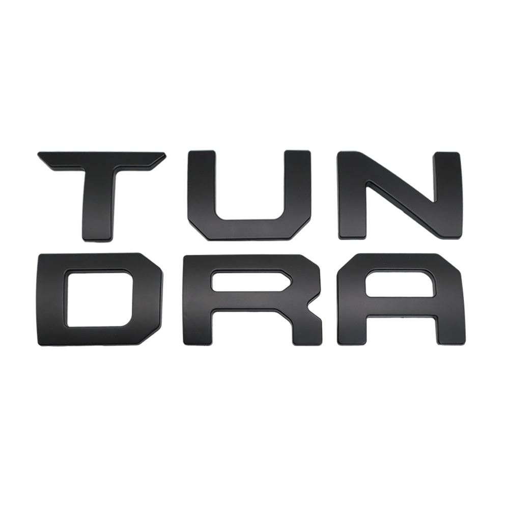 1Pc 2022-2026 Tundra ABS Plastic 3D Raised Rear Trunk Tailgate Letters Matte Black Toyota