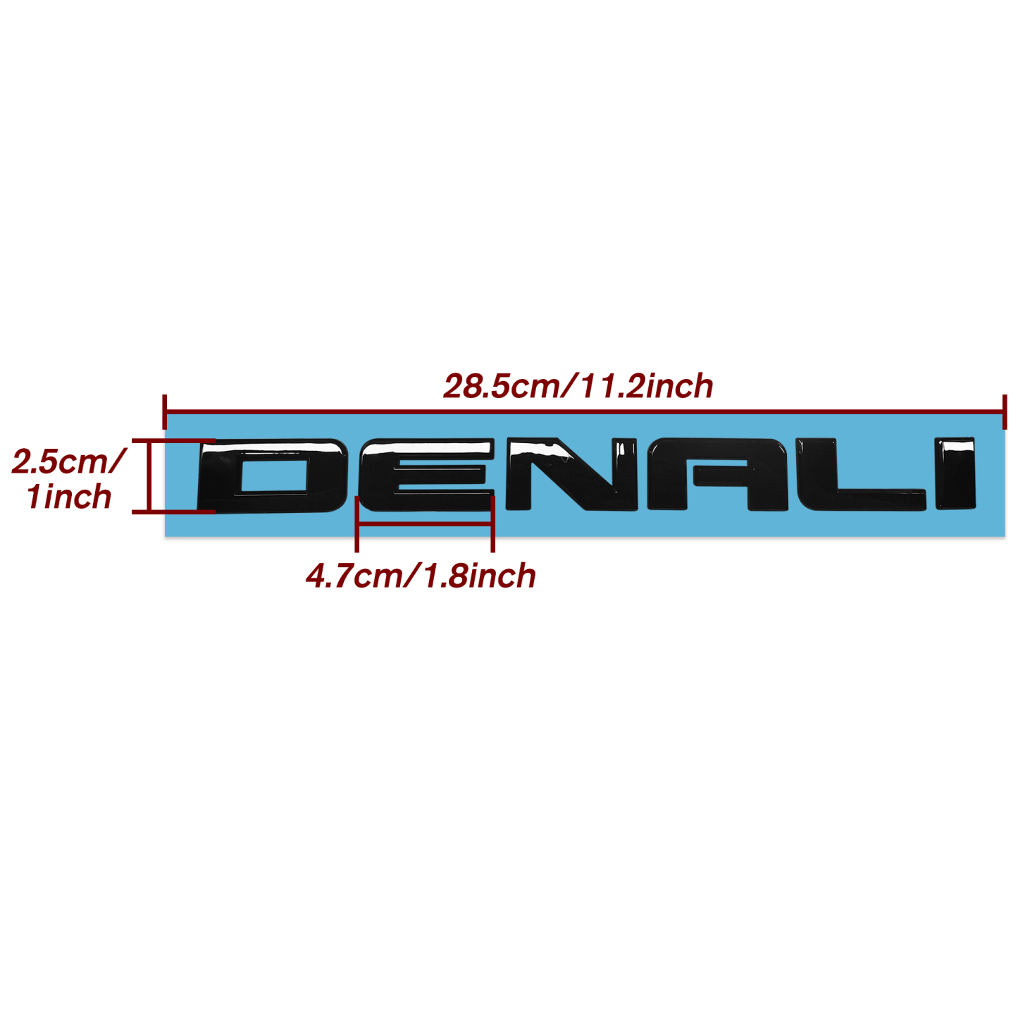 2Pcs 2017-2020 Canyon Sierra Terrain Plastic Door Tailgate Denali Letter Gloss Black GMC