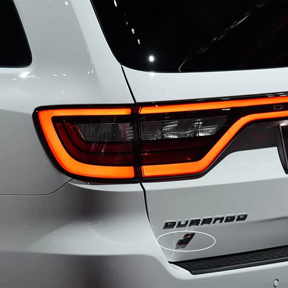 2018-2021 Durango 4 ABS Tailgate Badge Gloss Black Red Dodge Decal Nameplate