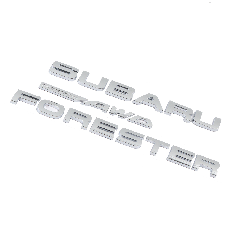 Forester Plastic Door Liftgate Trunk Letters Gloss Chrome Subaru 