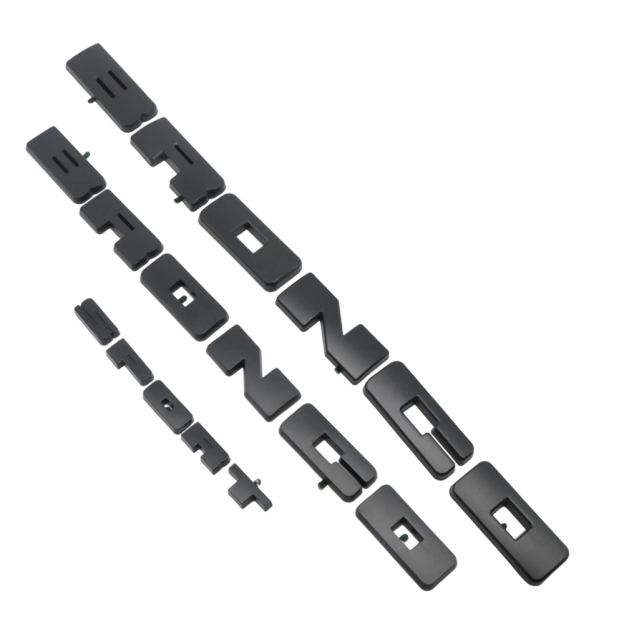 3PCS Set 2021-2026 Bronco Sport Front Grille & Tailgate Overlay Badge 3D Covers Matte Black Ford M1PZ-8A224-B