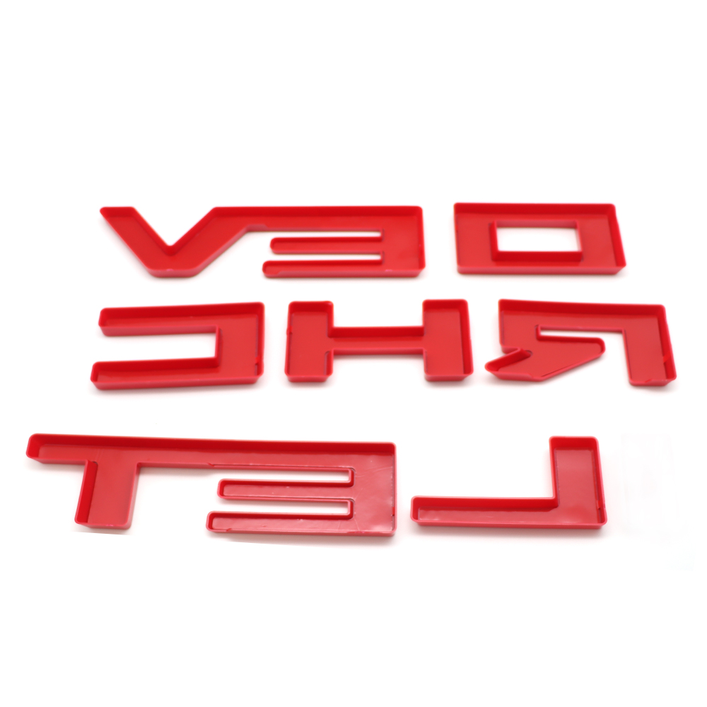 2022-2026 Silverado Custom ABS Plastic Front Grille Overlay Letter Gloss Red Chevrolet