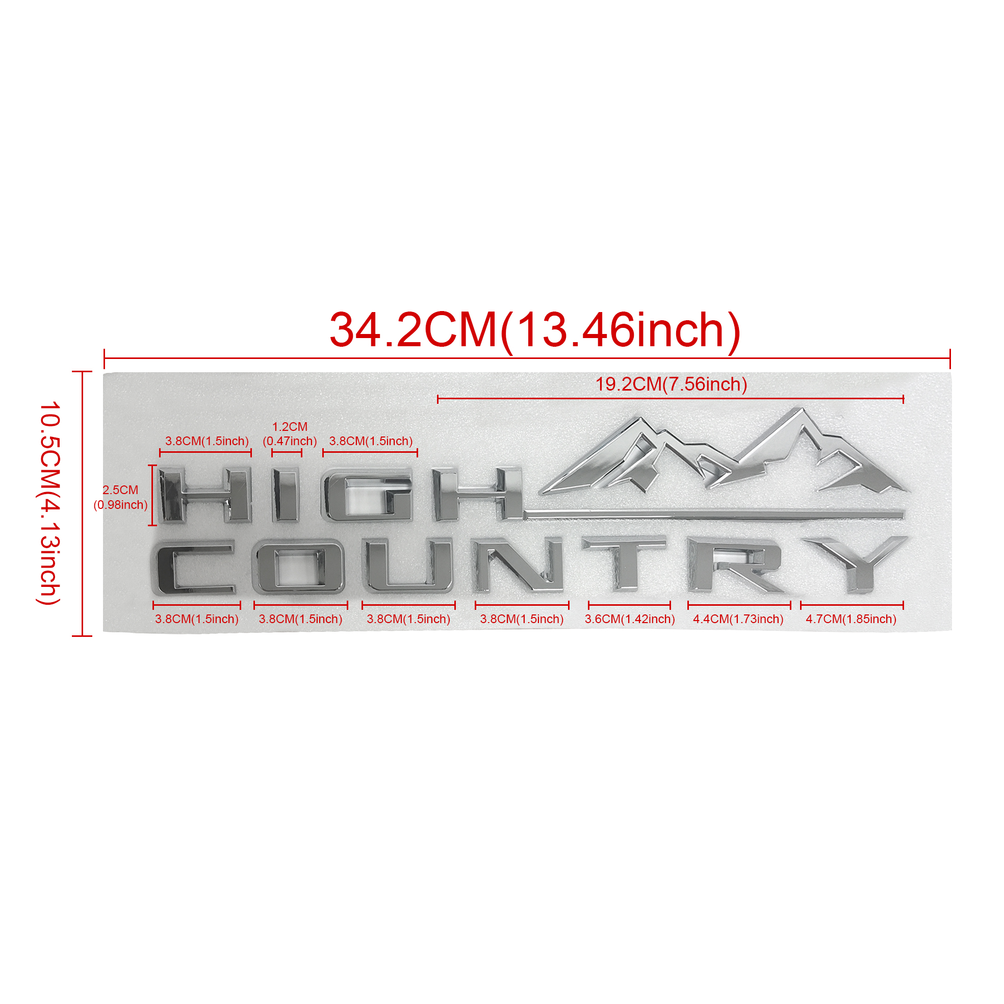 3PCS 2019-2023 Silverado Plastics High Country Fender Letter Gloss Chrome Chevrolet 