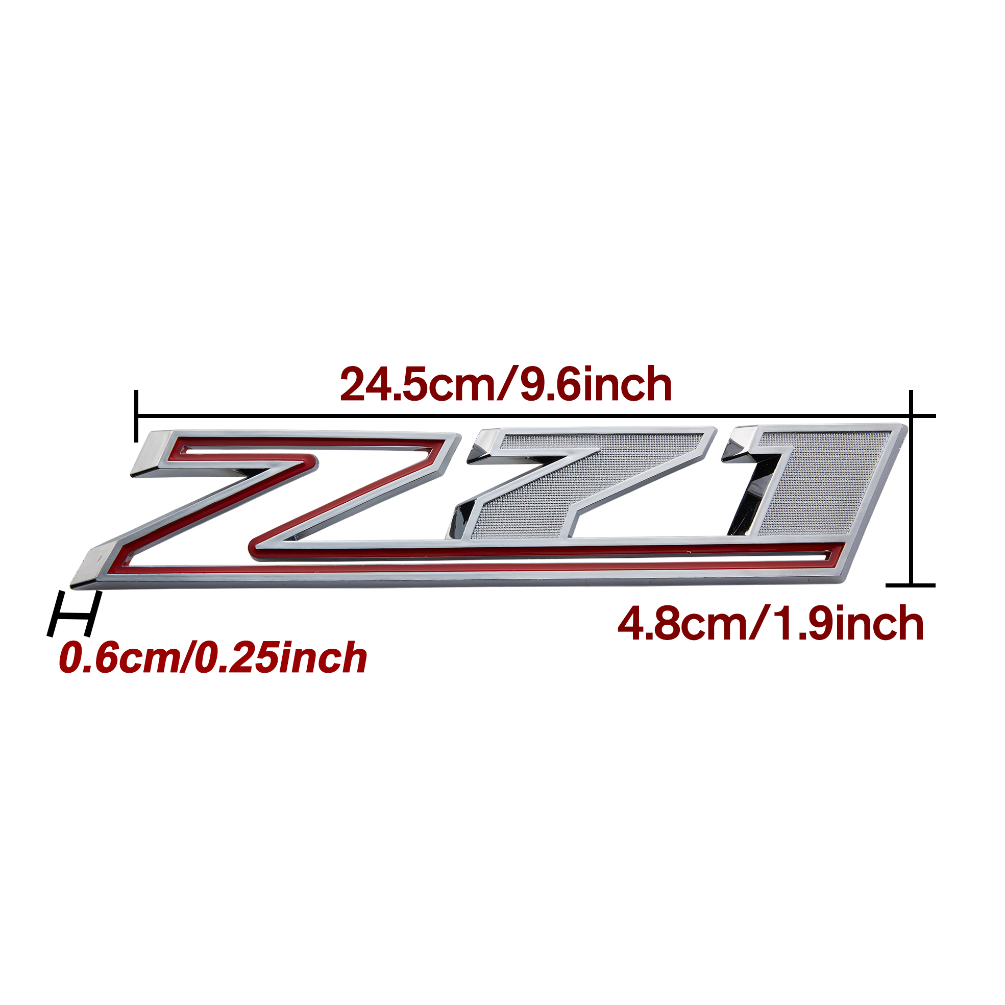 2Pcs 2019-2025 Silverado 1500 Z71 ABS Plastic Fender Side Badge Decal Chrome Red Chevrolet