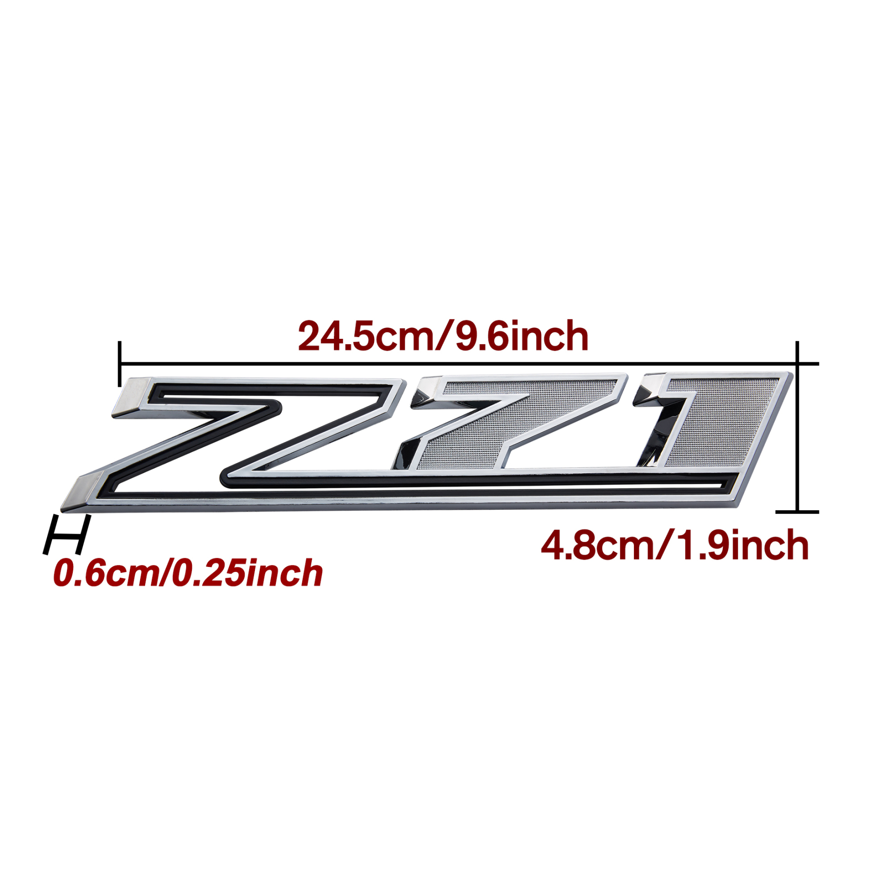 2Pcs 2019-2025 Silverado 1500 Z71 ABS Plastic Fender Side Badge Decal Chrome Black Chevrolet