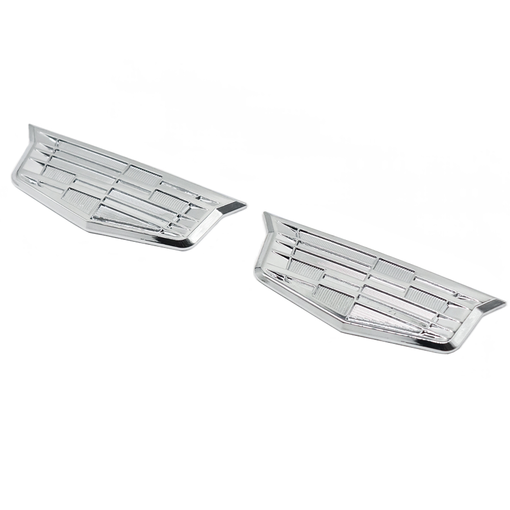2PCS Escalade CTS STS DTS SRX XTS Metal Fender Marker Door Emblem Chrome Cadillac 84552887