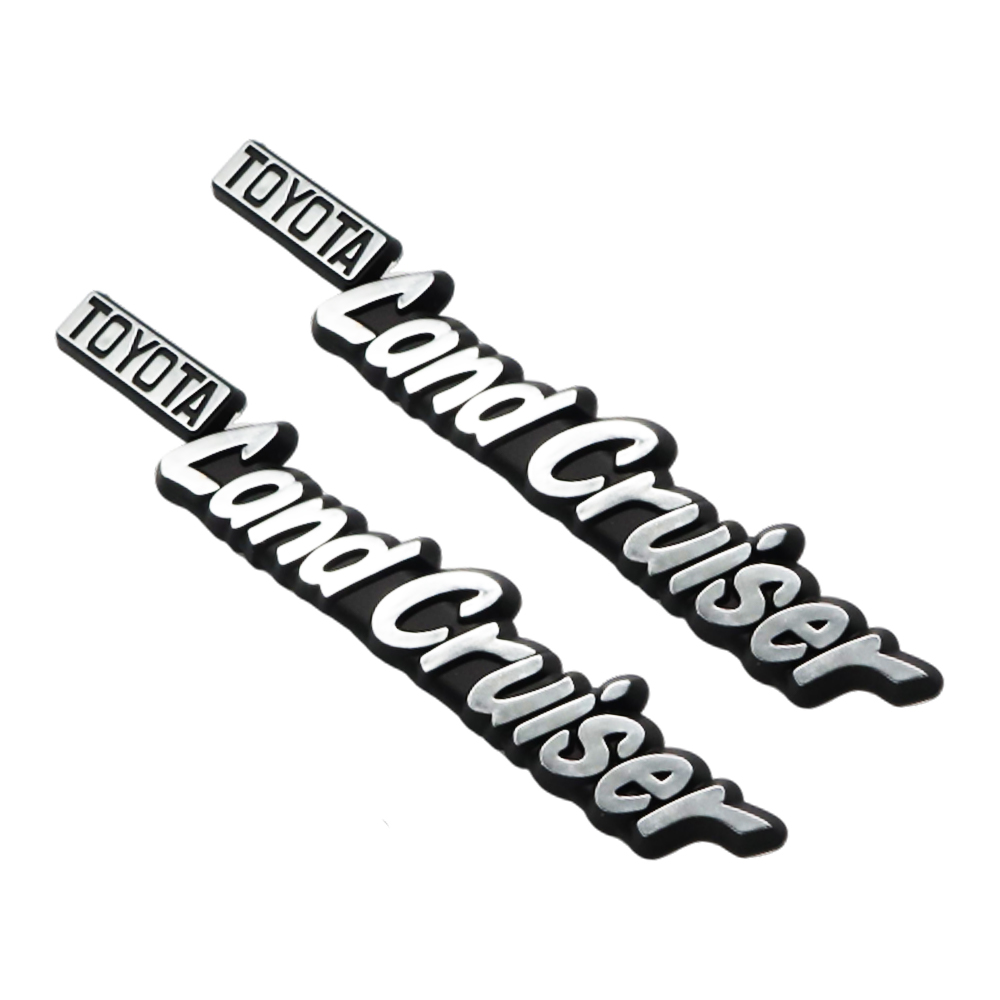 2pcs 1975-1980 Land Cruiser/Land Cruiser Van Front Fender Emblem Chrome Black Toyota