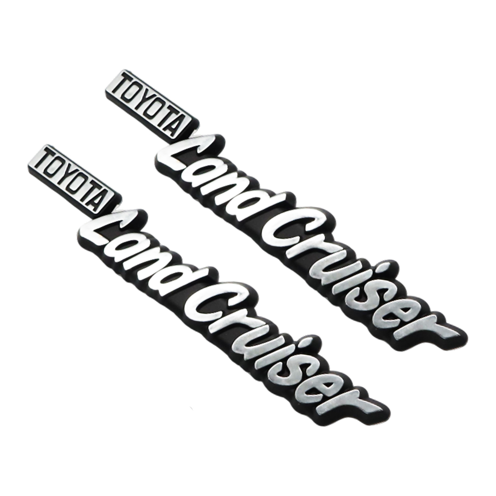 2pcs 1975-1980 Land Cruiser/Land Cruiser Van Front Fender Emblem Chrome Black Toyota