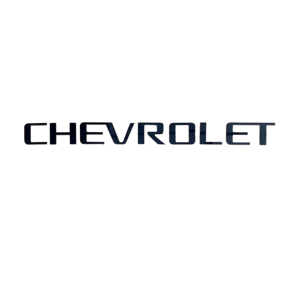1Pc 2014-2018 Silverado 1500 ABS Plastic Bed Rail Insert Letter Gloss Black Chevrolet