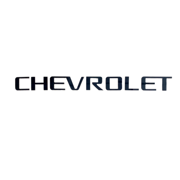 1Pc 2014-2018 Silverado 1500 ABS Plastic Bed Rail Insert Letter Gloss Black Chevrolet