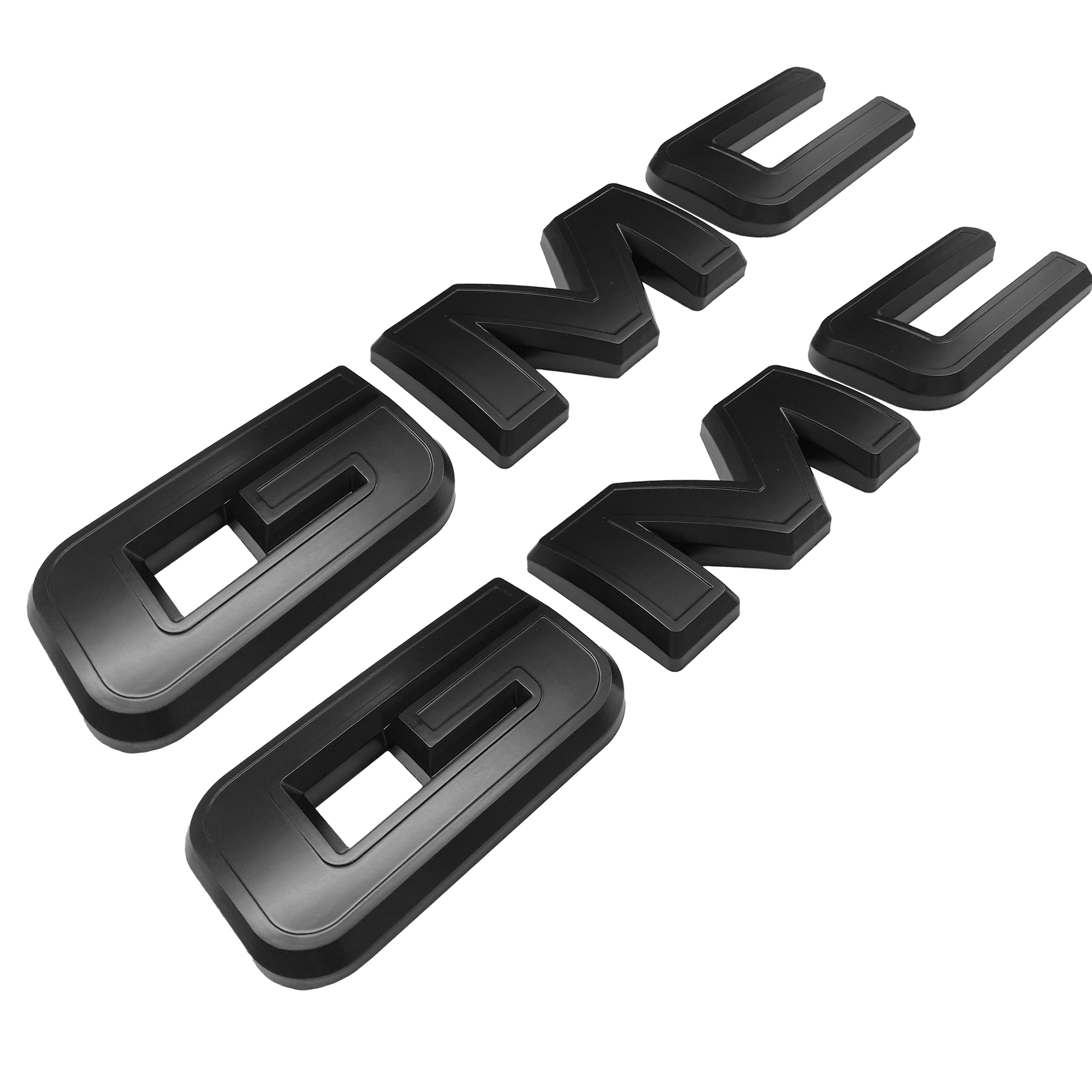 2Pcs 2019-2025 Sierra 1500 2500HD 3500HD Plastic Front Rear Overlay Emblem Matte Black GMC