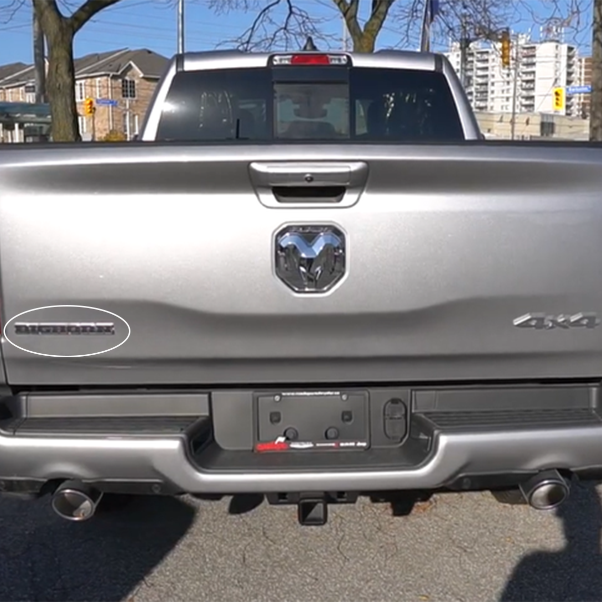 2019-2026 Ram 1500 ABS BIGHORN Tailgate Badge Matte Black Dodge Rear Trunk Decal Nameplate