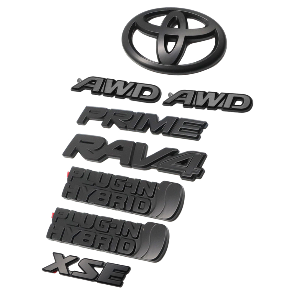 8pcs 2021-2024 RAV4 Prime XSE AWD Emblem Overlay Matte Blackout Toyota