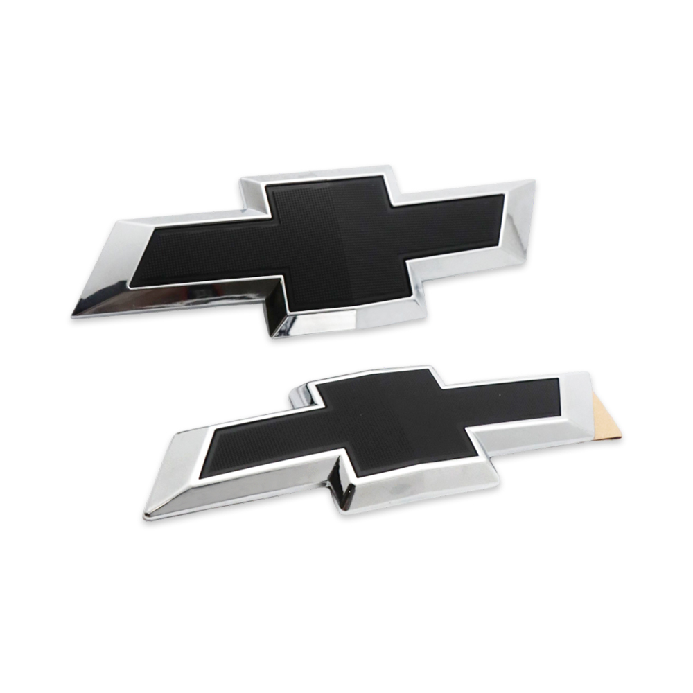 2PCS 2018-2023 Equinox Plastic Front Rear Bowtie Emblem Chrome Black Chevrolet 23136671